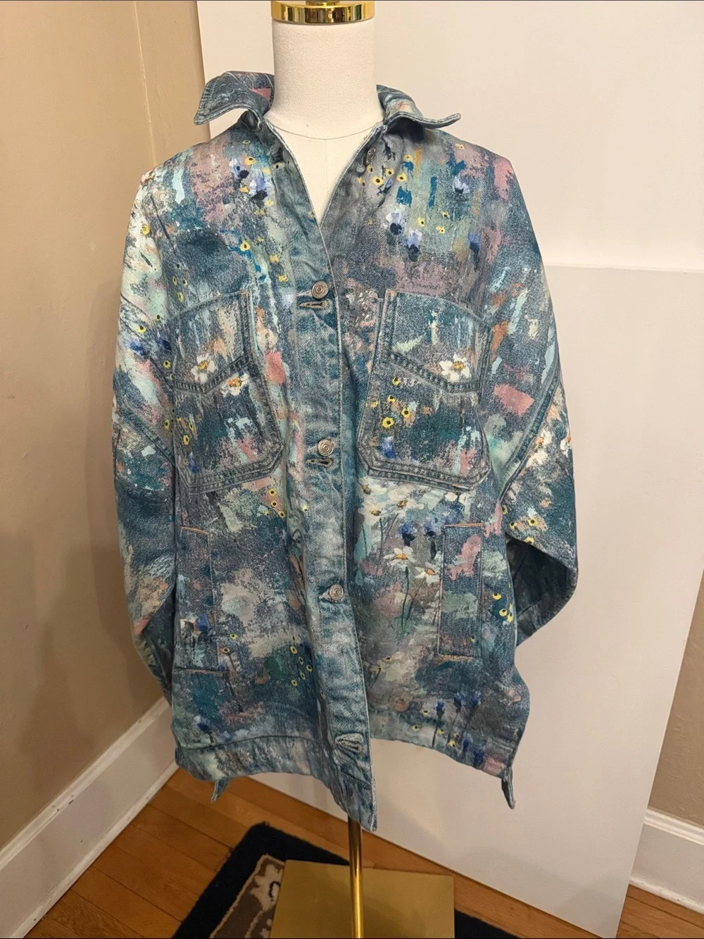 Free People We The Free Madison City Illusions Denim Jacket Small NWT - Picture 2 of 12